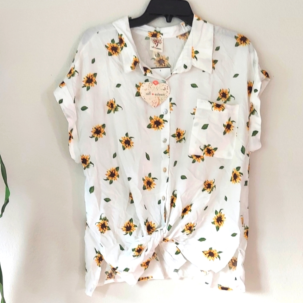 Sunflower print blouse
